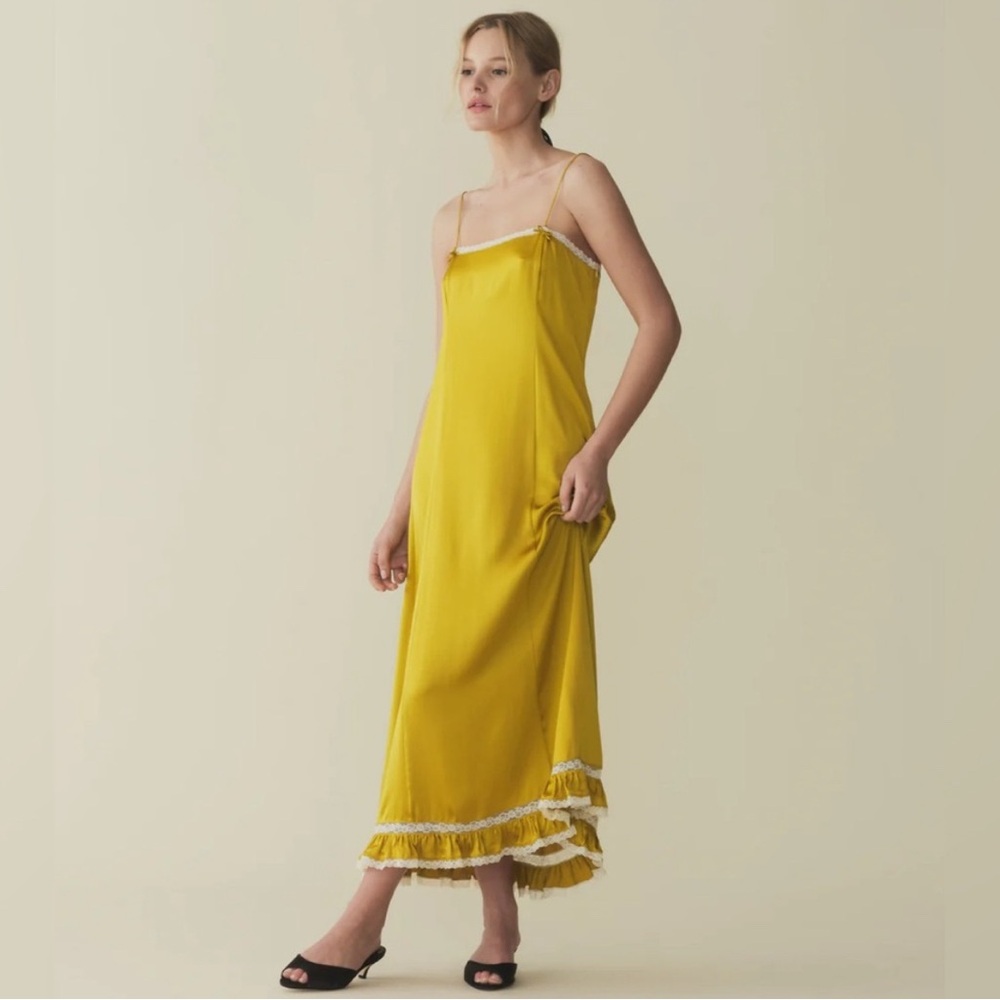 Doen Yellow/Gold Silk - Celano Palmetto Dress